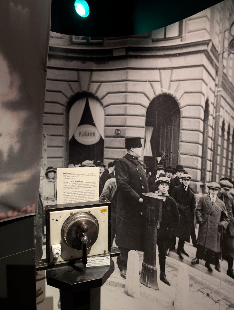 Trafikljus från 1925 på Dalénmuseet i Stenstorp.